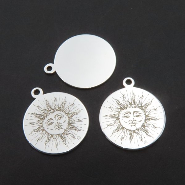 Srebro Ag - blaszka księżyc i słońce 14mm