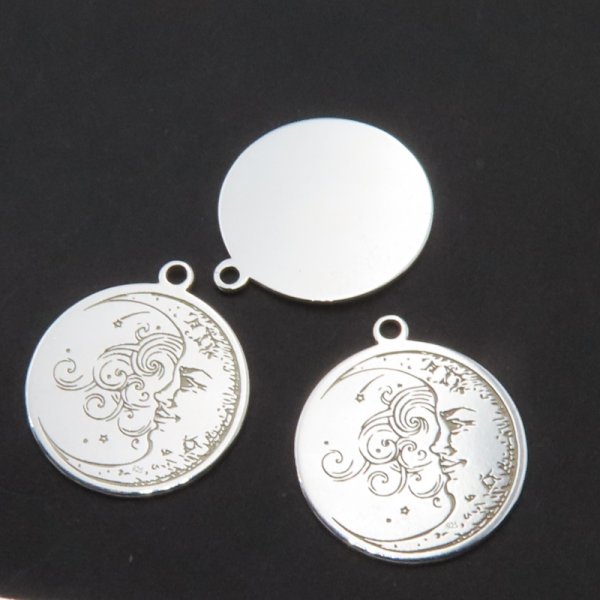 Srebro Ag - blaszka księżyc i słońce 14mm