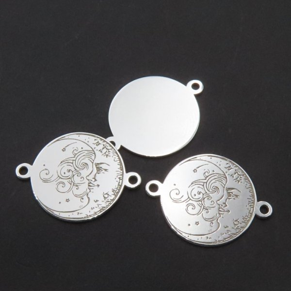 Srebro Ag - łącznik księżyc i słońce 14mm