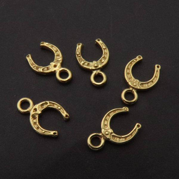 Srebro Ag Złocone - zawieszka podkówka 7 mm