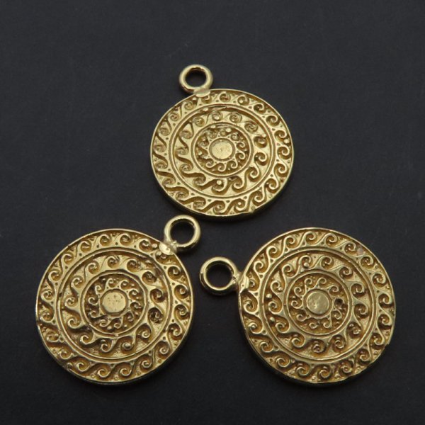 Srebro złocone Ag - zawieszka 15 mm