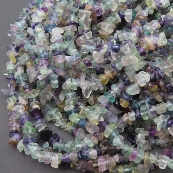 Fluoryt polerowana sieczka 7-9mm (sznur 80 cm)