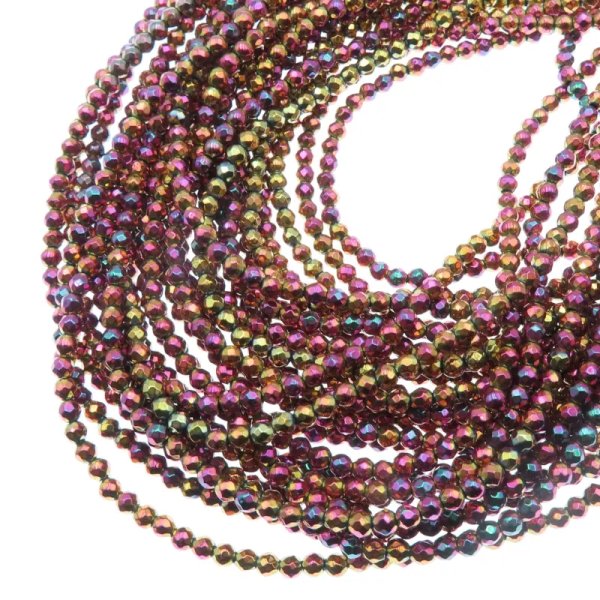 Hematyt Mix kolorów fasetowany - kulki 3mm (sznur)