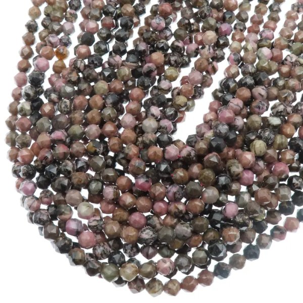 Rodonit fasetowany - kulki 8 mm (sznur)