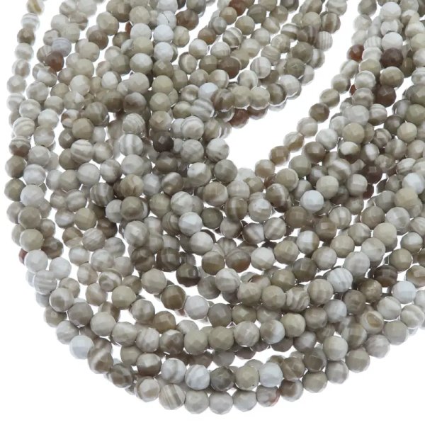 Krzemień Pasiasty fasetowany kula 6mm (sznur)