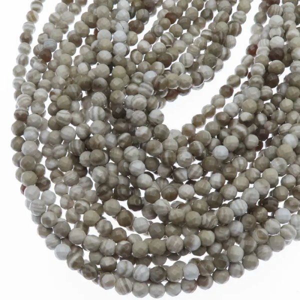 Krzemień Pasiasty fasetowany kula 6mm (sznur)