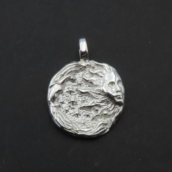 Srebro Ag - zawieszka słońce i księżyc 15 mm