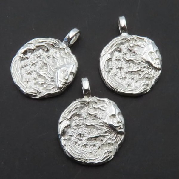 Srebro Ag - zawieszka słońce i księżyc 15 mm