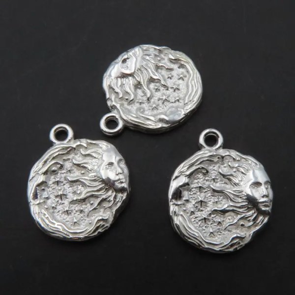 Srebro Ag - zawieszka słońce i księżyc 15 mm