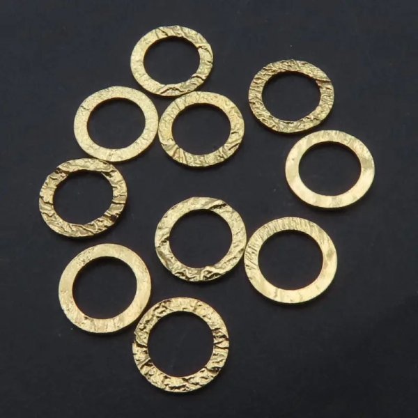 Srebro Ag złocone - kółko młotkowane 8 mm 