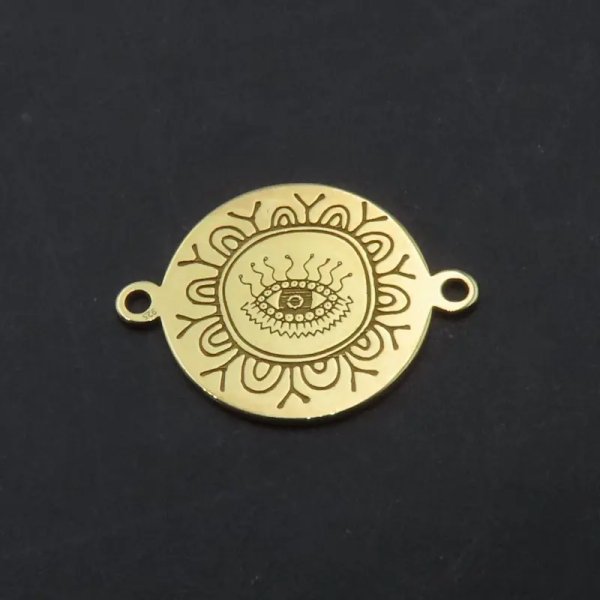 Srebro Ag złocone - łącznik oko proroka 13mm