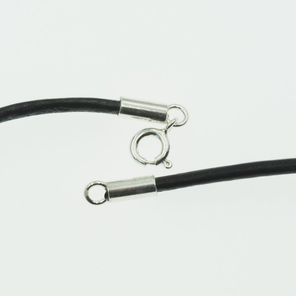 Surowy Naturalny Bursztyn i srebro - naszyjnik na rzemieniu