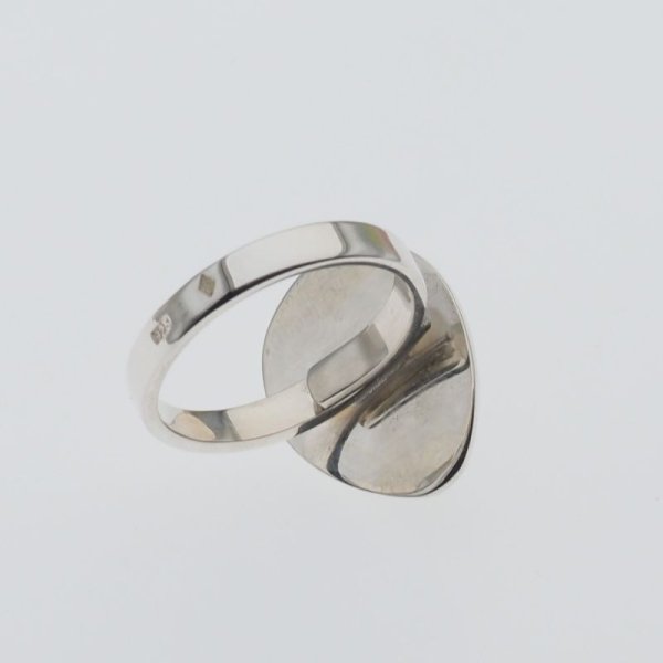 Kamień Księżycowy i srebro - pierścionek kwadrat (rozmiar jubilerski 15) z regulacją