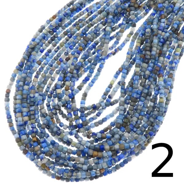 Lapis Lazuli fasetowana kostka 2,5 mm (sznur) (różne warianty i jakość do wyboru)