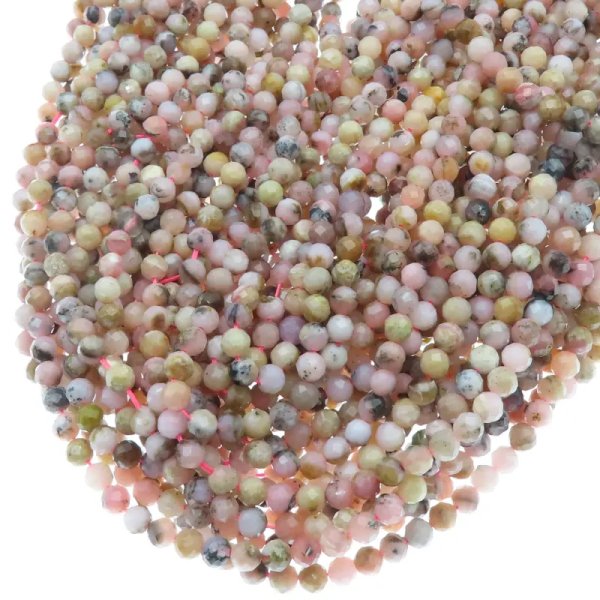 Opal Różowy fasetowany kulki 3mm (sznur)