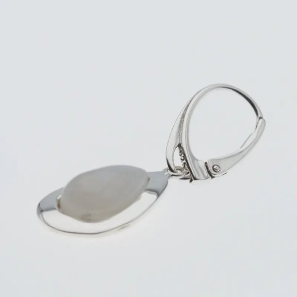 Kamień Księżycowy w srebrze - kolczyki łzy