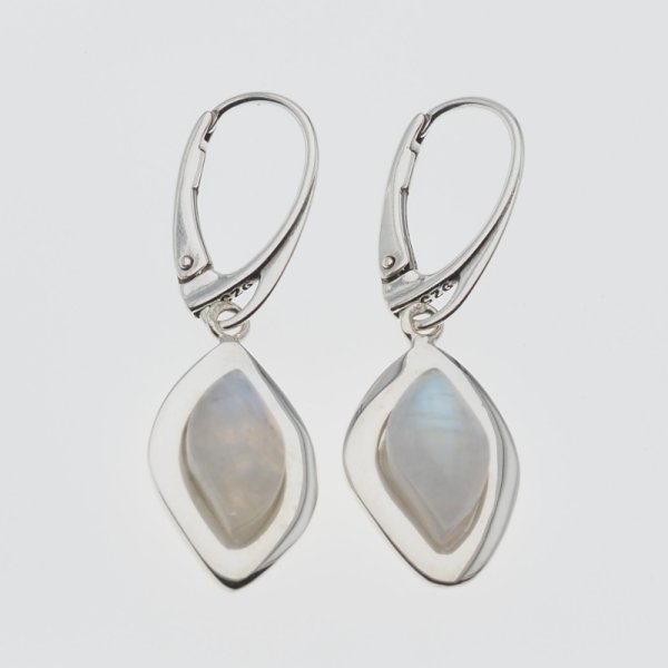Kamień Księżycowy w srebrze - kolczyki