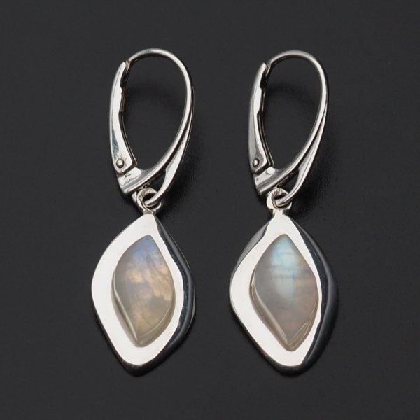 Kamień Księżycowy w srebrze - kolczyki
