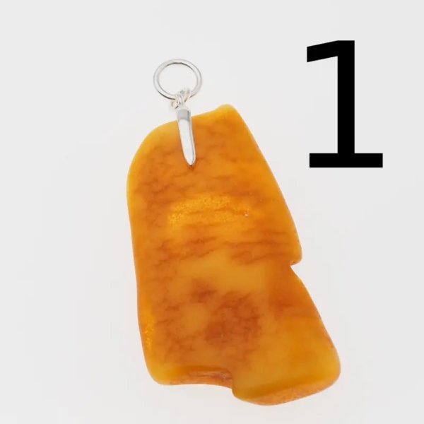 Surowy Naturalny Bursztyn i srebro - zawieszka z rzemieniem (różne kamienie do wyboru)