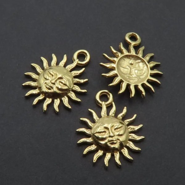 Srebro Ag złocone - zawieszka słońce 12 mm