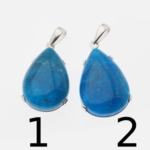 Apatyt i srebro - zawieszka łza (2 kamienie do wyboru)