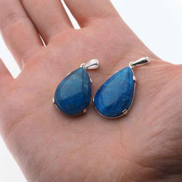 Apatyt i srebro - zawieszka łza (2 kamienie do wyboru)