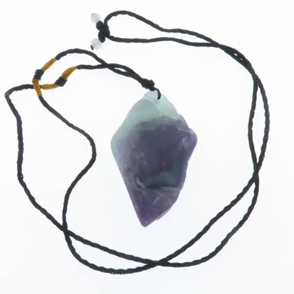 Surowy Fluoryt - naszyjnik na sznurku regulowany