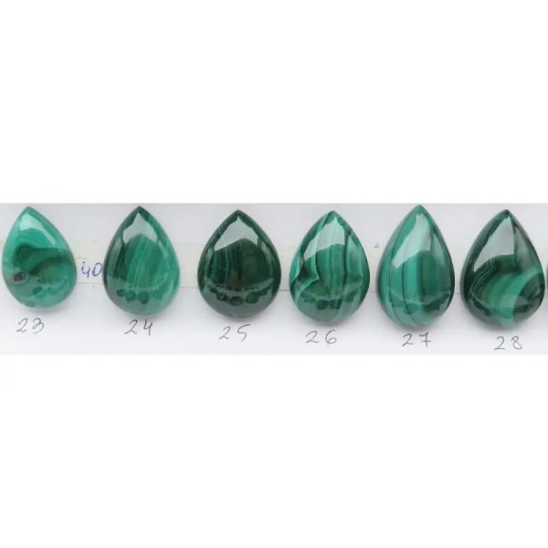 Malachit 28-32x19-22 mm łza (różne kamienie do wyboru)