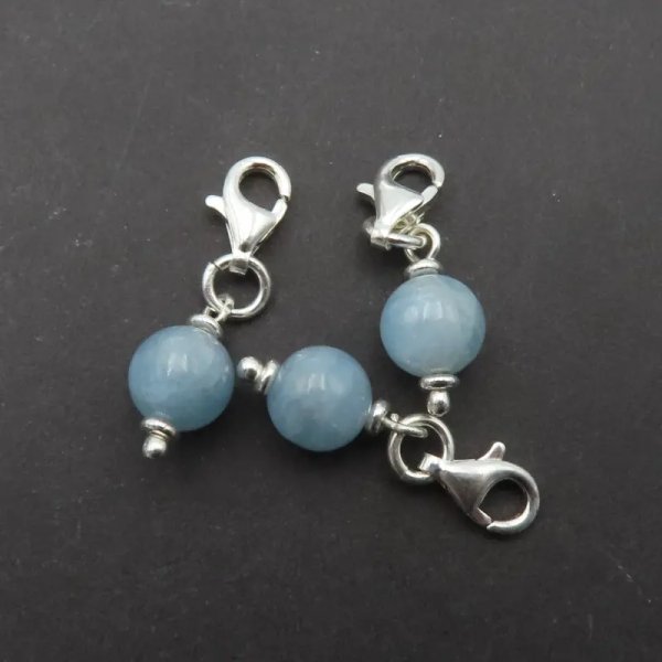 Srebro Ag - zawieszka charms Akwamaryn 7 mm 