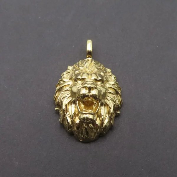 Srebro Ag złocone - zawieszka lew 26x17 mm