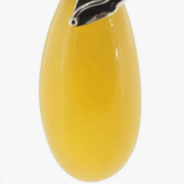 Żółty bursztyn i srebro oksydowane - zawieszka