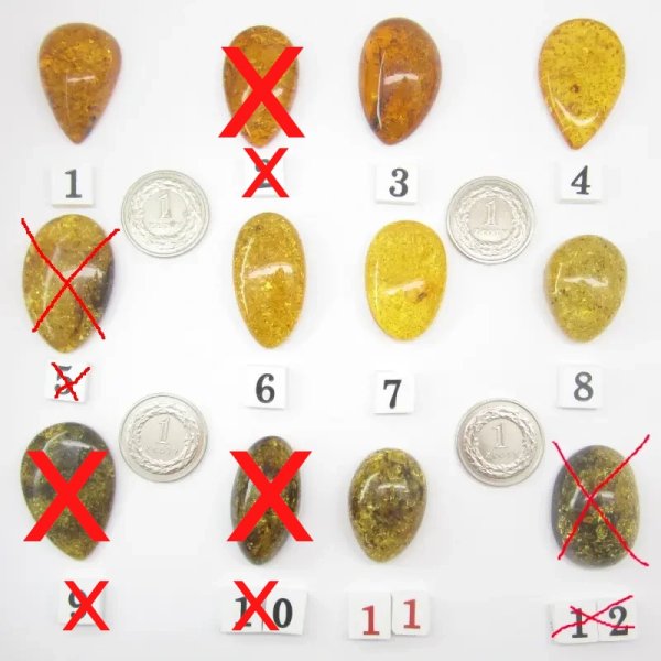 Koniakowy, cytrynowy i zielony Bursztyn z łuskami