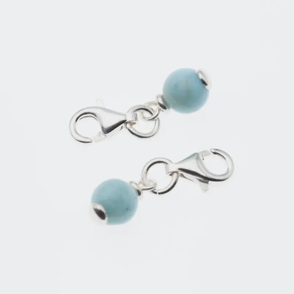 Srebro Ag - zawieszka charms Larimar 6 mm 