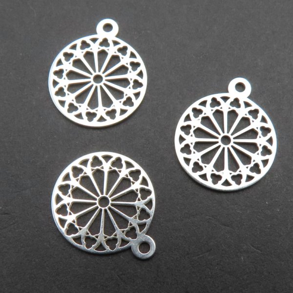 Srebro Ag -  zawieszka rozetka 12 mm