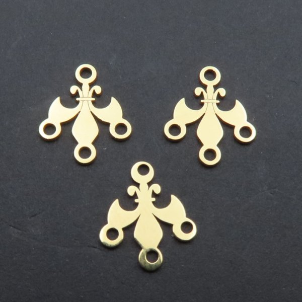 Srebro Ag złocone - element ozdobny 9,5x11mm