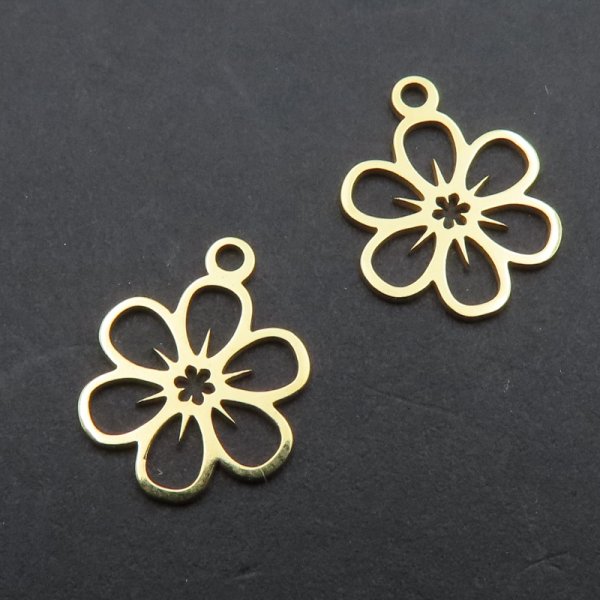 Srebro Ag złocone -  kwiatek 10mm