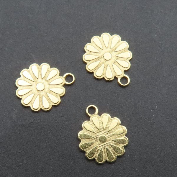 Srebro Ag złocone -  kwiatek 8mm