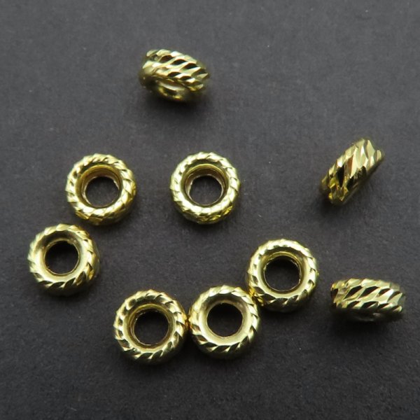 Srebro Ag Złocone - oponka ozdobna 4x2mm  