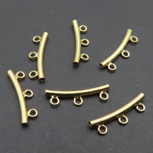 Srebro Ag złocone - rurka dystansowa do podwieszania 15x4,7 mm