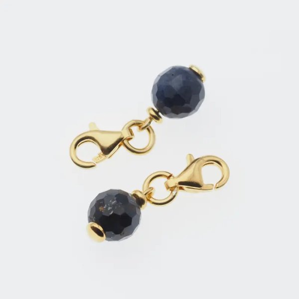 Srebro Ag Złocone - zawieszka charms Szafir 7mm 