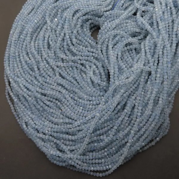 Akwamaryn Fasetowany kulka 2mm (sznur)