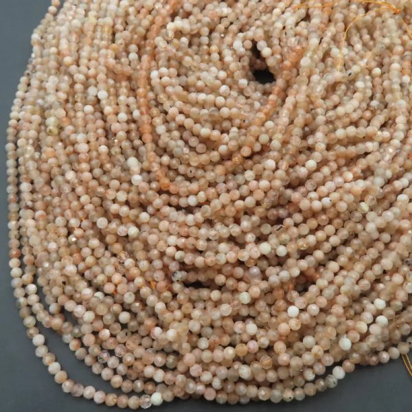 Kamień Słoneczny Fasetowany kula 3,5-4 mm (sznur)