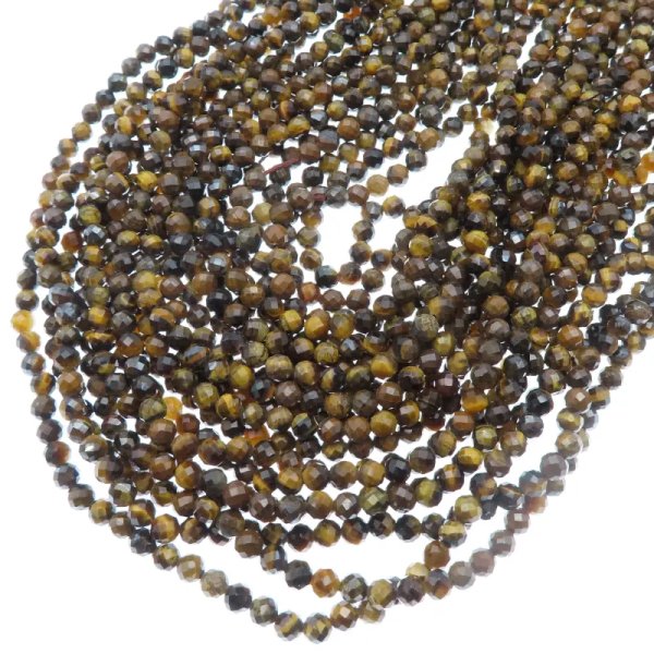 Tygrysie oko fasetowane kulki 5 mm