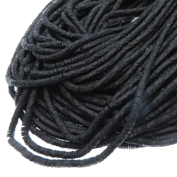 Hematyt czarny matowy sześciokąt 3x1 mm (sznur)