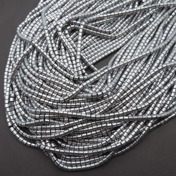 Hematyt srebrny walce 3 mm (sznur)
