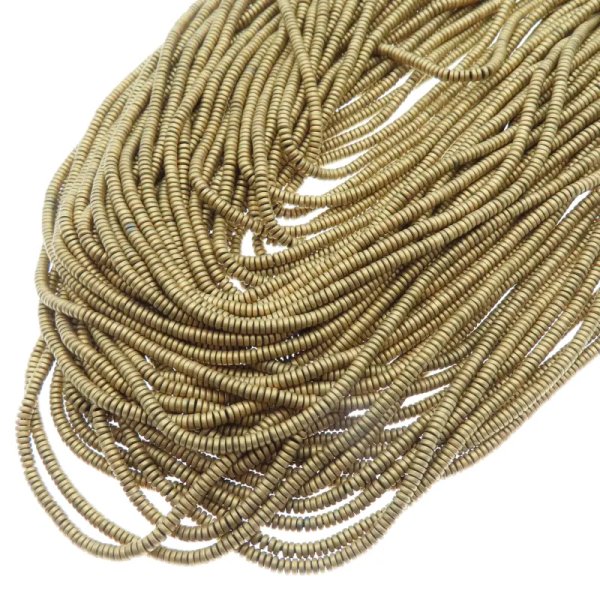 Hematyt złocony AU matowy dysk 2x1 mm (sznur)