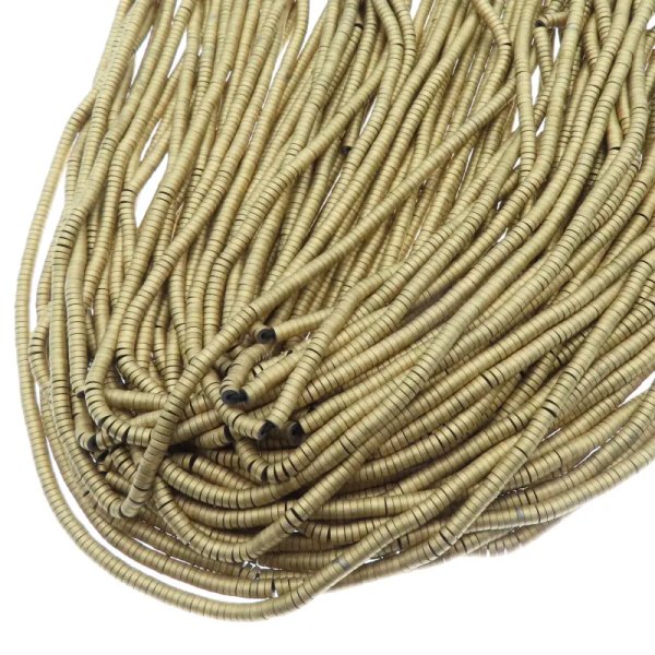 Hematyt złocony AU matowy walce 3x1 mm (sznur)