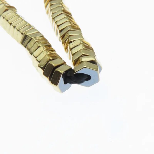Hematyt złocony AU sześciokąt 3x1 mm (sznur)