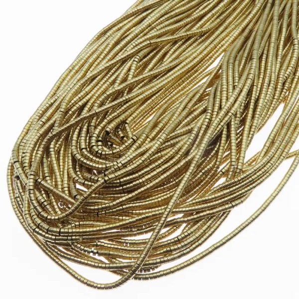 Hematyt złocony AU walce 2x1 mm (sznur)