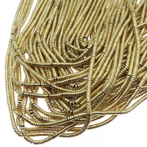 Hematyt złocony AU walce 3x1 mm (sznur)